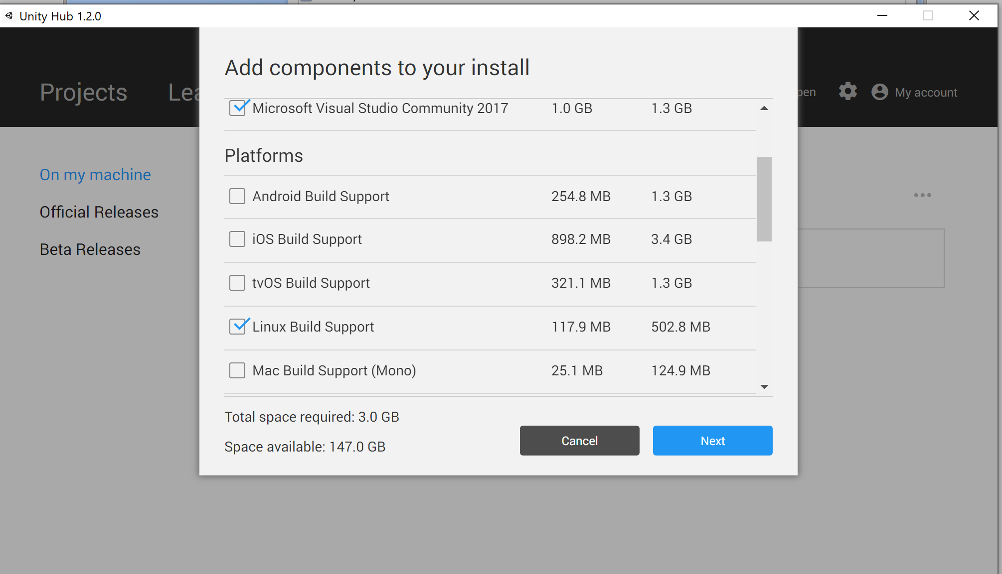 Komponenten hinzufügen